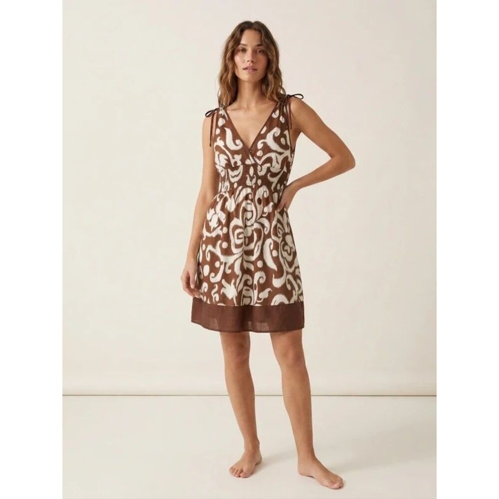 Speechless SZ 5 Brown White Cotton Boho Sundress | Y2K Inspired Summer Dress